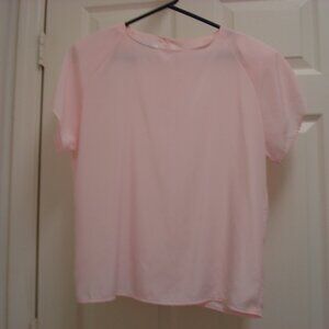 VTG Impressions of California blouse Pink Short Sleeve 100% Polyester EUC Sz Med